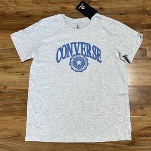 Converse Retro Collegiate Graphic T-Shirt Classic All Star Kids XL Gray Blue NEW
